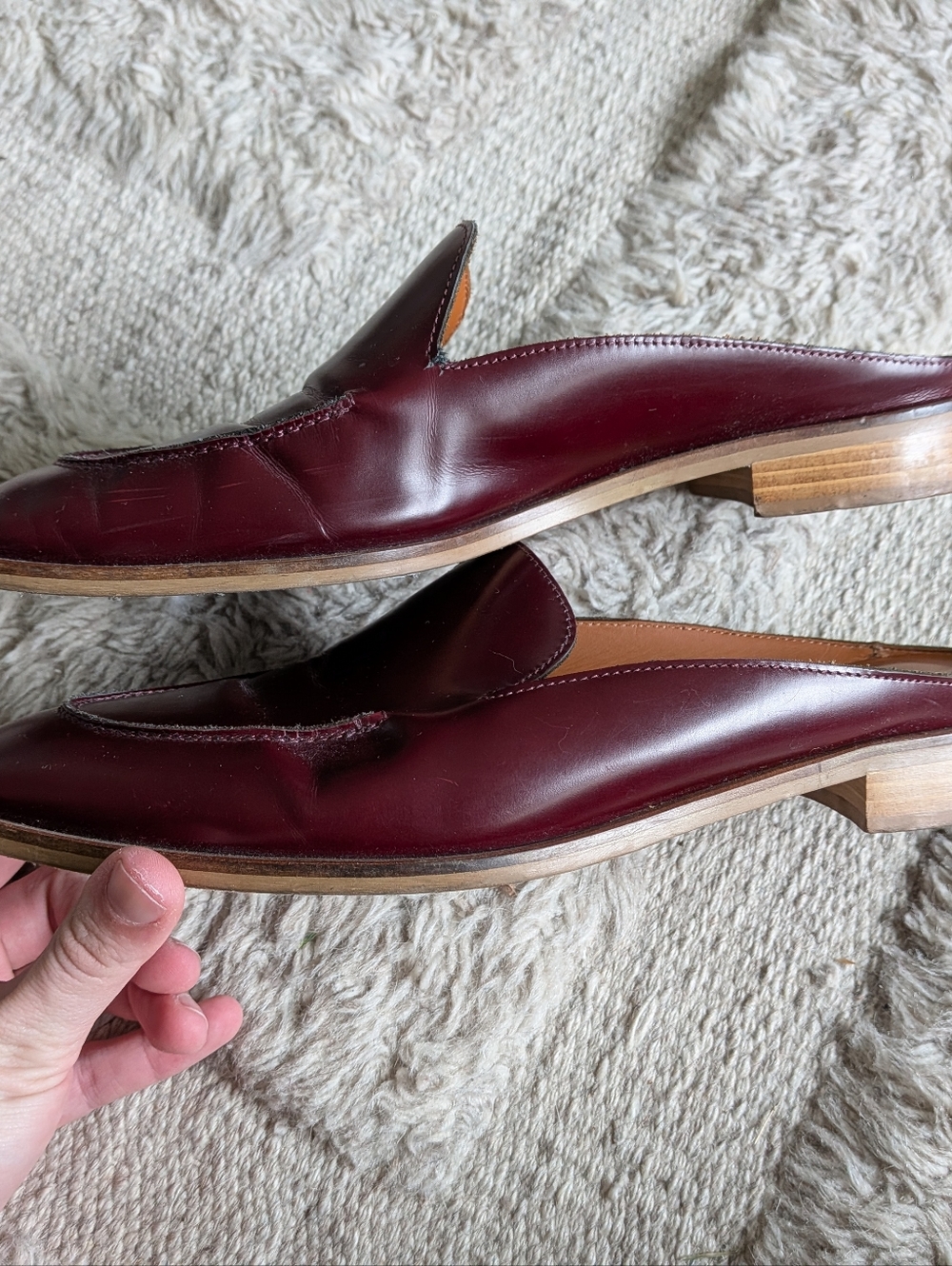 Everlane Burgundy Leather Loafer Mules - Picture 3 of 4
